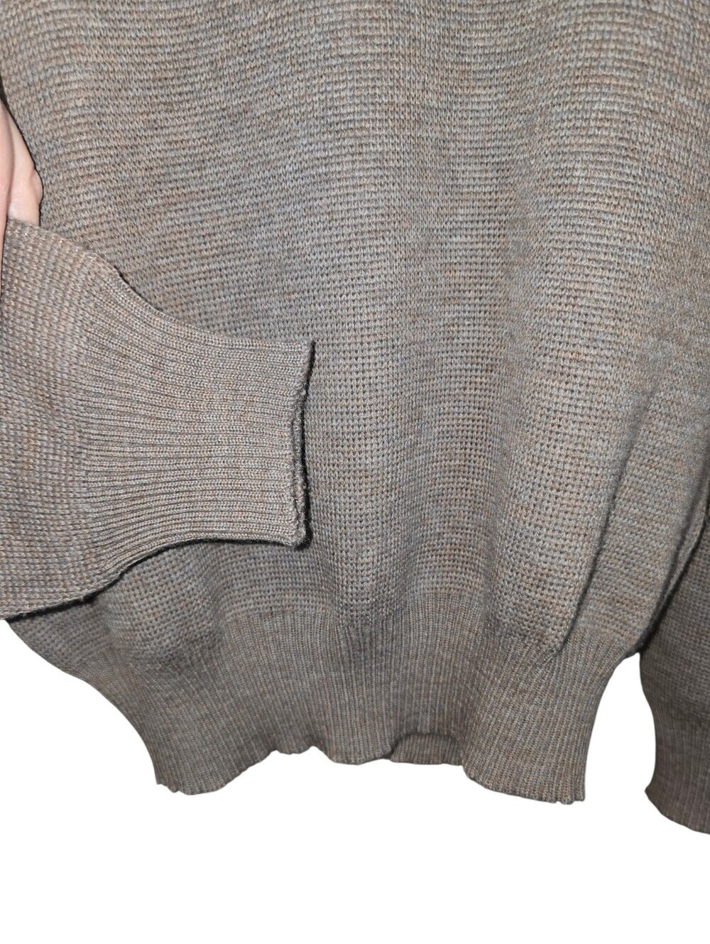 Vintage J.G. Hook 100% Wool Pig Sweater Intarsia Farmhouse Cottagecore Tan Pink - Picture 5 of 8